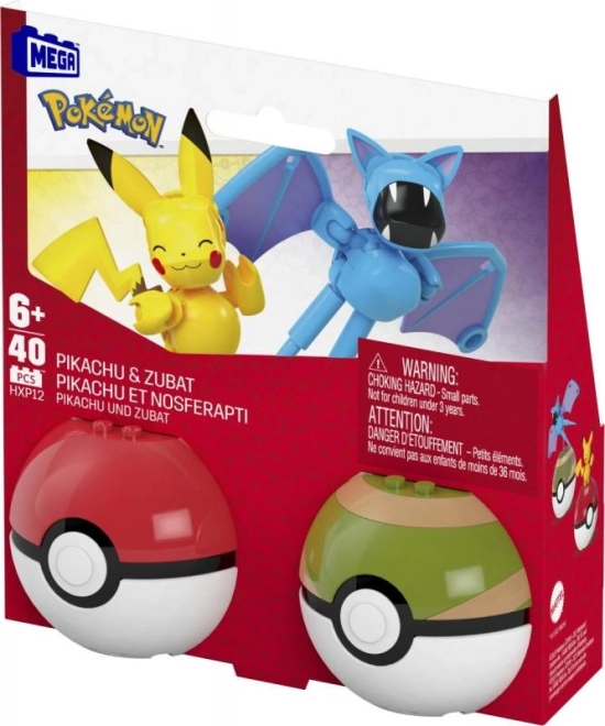 Megablok Pokémon Pokéball con Pikachu e Zubat