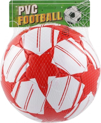 Pallone da calcio gonfiato rosso-bianco 23 cm