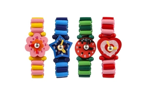 Orologio in legno per bambini con supporto