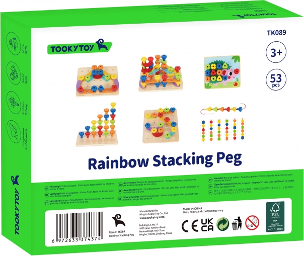 Tabellone multifunzionale Tooky Toy con bulloni colorati per l'apprendimento delle forme