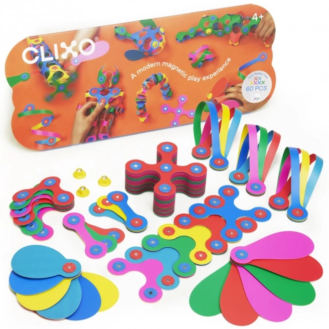 Clixo Super Rainbow - Costruzione Magnetica 60 Pezzi