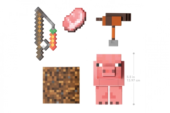 Minecraft figurina da collezione Pig livello Diamante