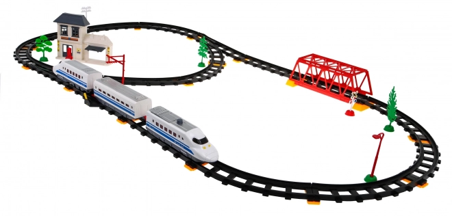 Grande treno con binari per bambini 3+ treno con vagone e accessori 56 pezzi