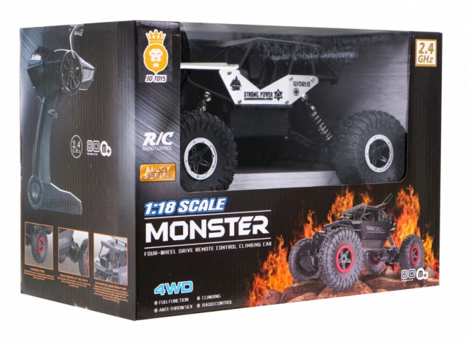 Crawler fuoristrada radiocomandato per bambini 6+ argento scala 1:18