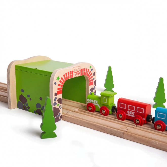 Tunnel ferroviario doppio di mattoni rossi Bigjigs Rail