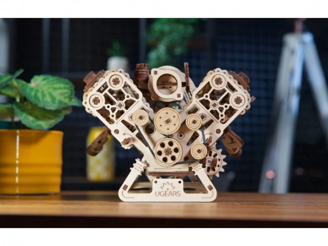 Puzzle meccanico in legno 3D V8 Engine Ugears