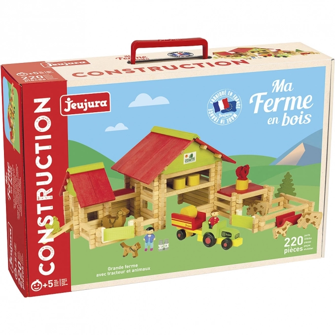 Jeujura Costruzioni in Legno Grande Fattoria con Trattore e Animali