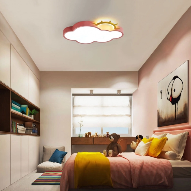 Lampada LED nuvola rosa con telecomando
