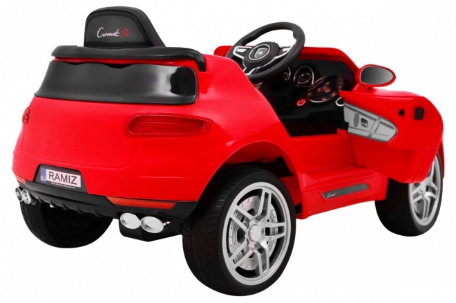 Auto a batteria Turbo-S per bambini Rosso + Telecomando + Avvio lento + Ruote EVA + Radio MP3