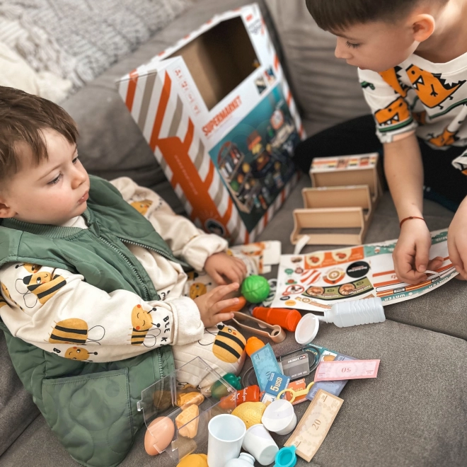 Cassa del supermercato per bambini con 42 pezzi Woopie