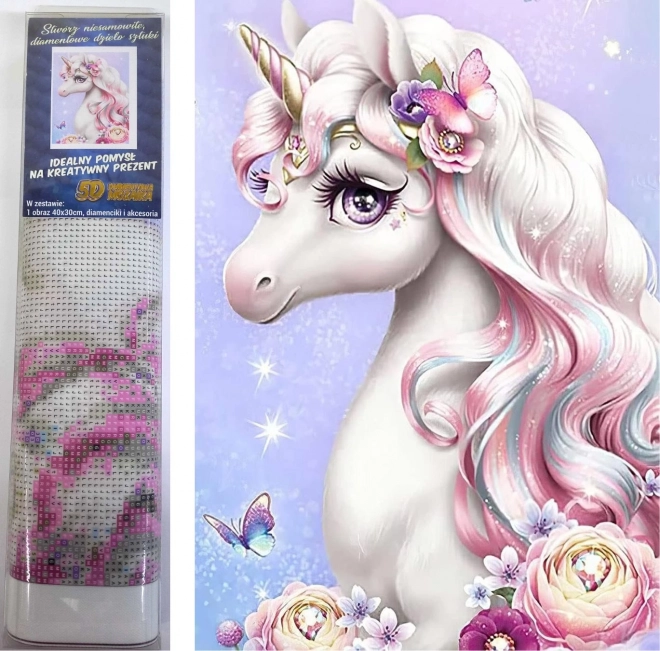 Pittura diamantata Signorina Unicorno