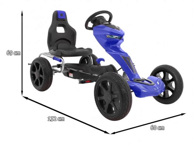 Grand Ride kart a pedali per bambini 3+ Blu + Ruote in EVA + Sedile regolabile + Freno a mano