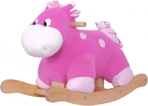 Dondolo Ippopotamo Nele Rosa Con Cucciolo