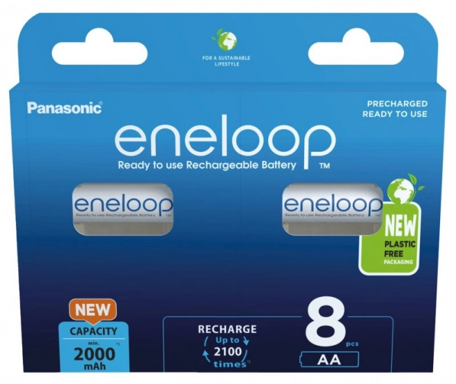 Batteria ricaricabile Eneloop AA 2000 mAh confezione da 8