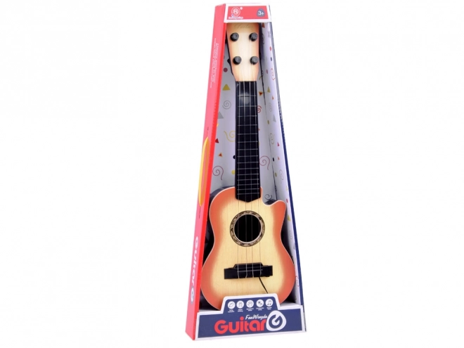 Chitarra a 4 corde per bambini con plettro – marrone chiaro