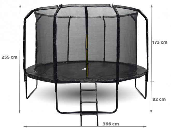 Trampolino da giardino SkyFlyer con scaletta 12FT 366cm