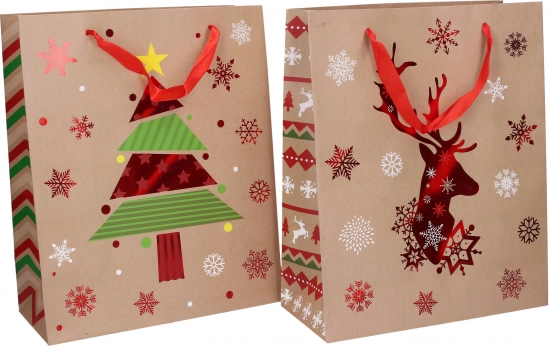Busta regalo di carta M per Natale 32 × 26 × 10 cm