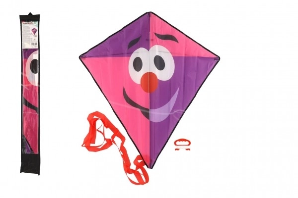 Aquilone Volante Clown in Nylon 78x86cm Rosa e Viola