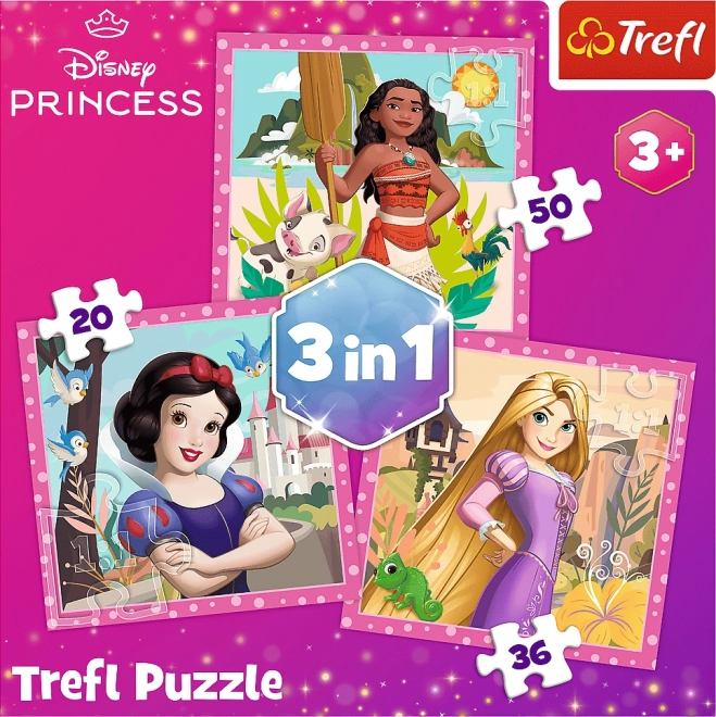 Puzzle 3 in 1 Principesse Disney Fiori Bellissimi