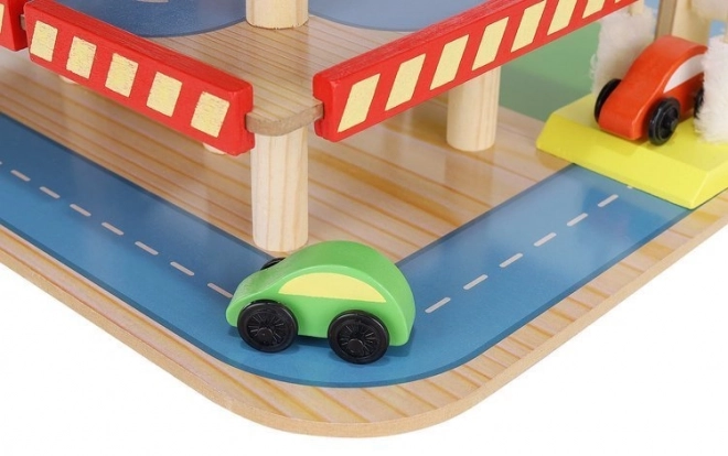 Garage parcheggio in legno per bambini