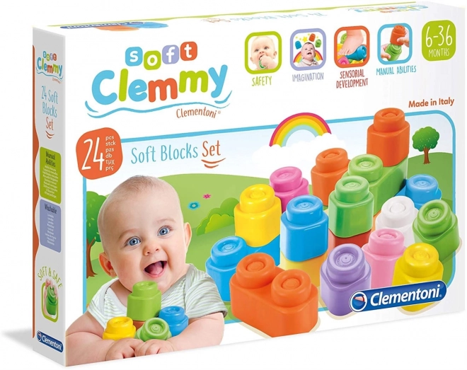 Set Clemmy Morbide 24 Blocchi Colorati per Bambini