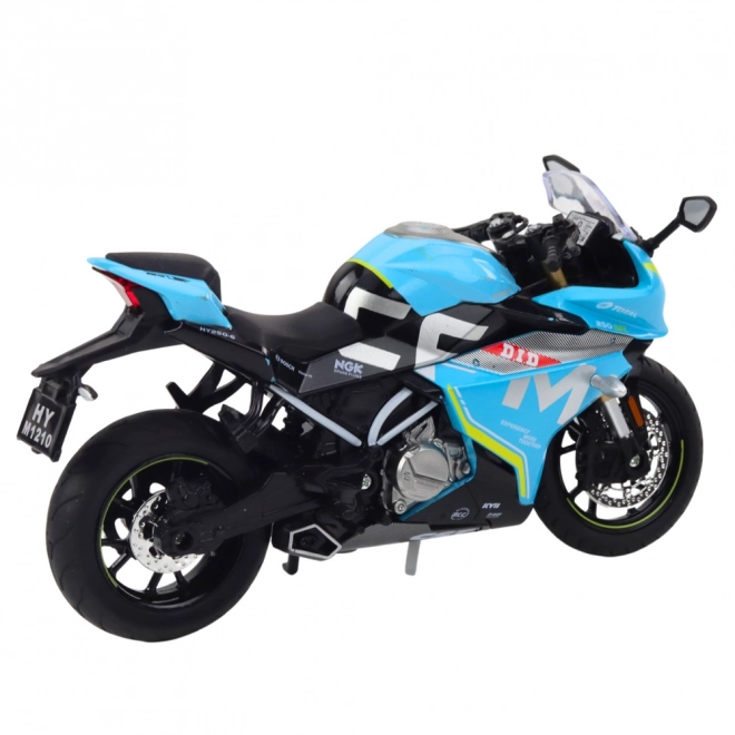 Motocicletta sportiva metallica blu 1:12