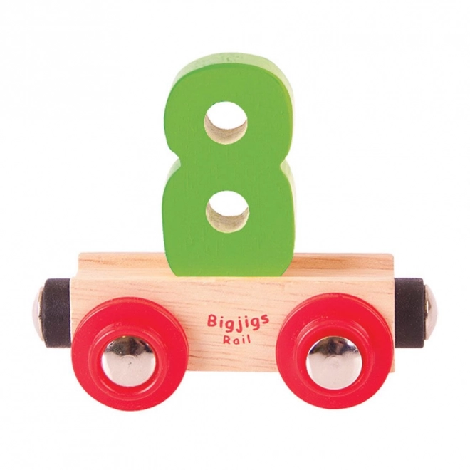 Vagone Numero 8 Giocattolo Bigjigs Rail in Legno