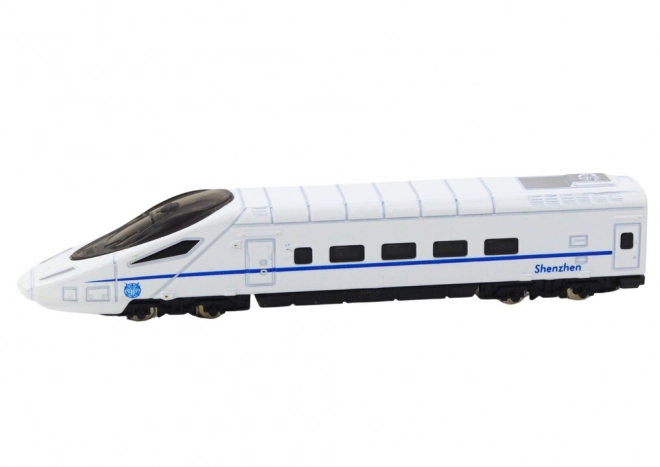 Modello da collezione treno vagone bianco 1:48 metallico