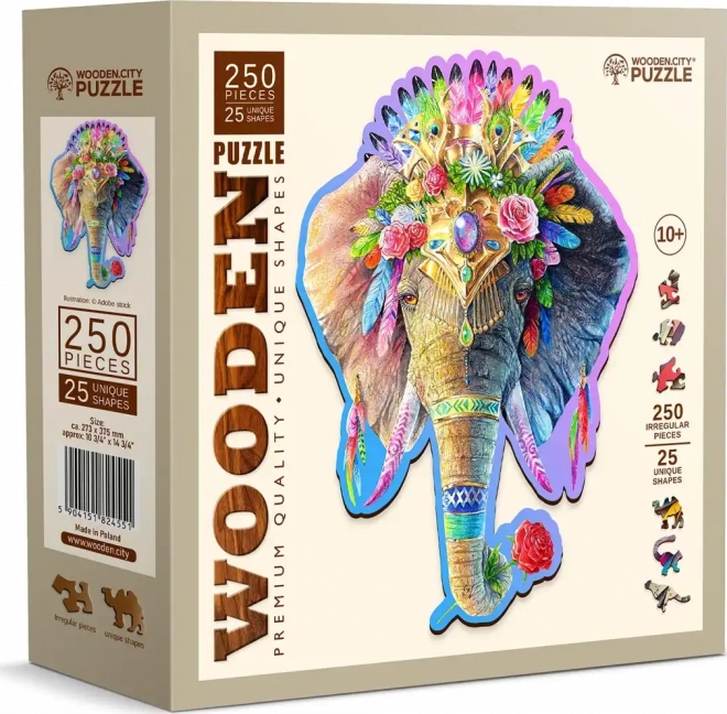 Puzzle in legno elefante elegante 250 pezzi