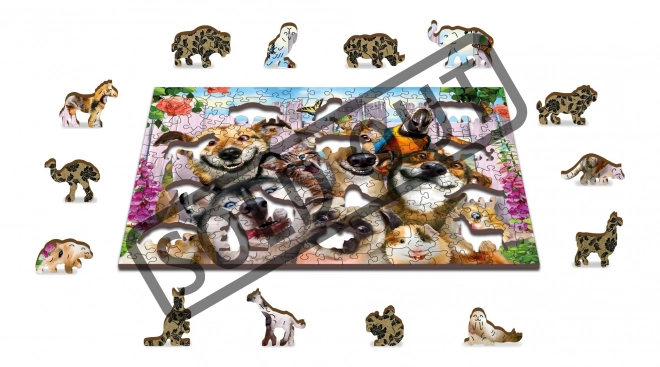 Puzzle in legno Wooden City pazzi animali 2 in 1