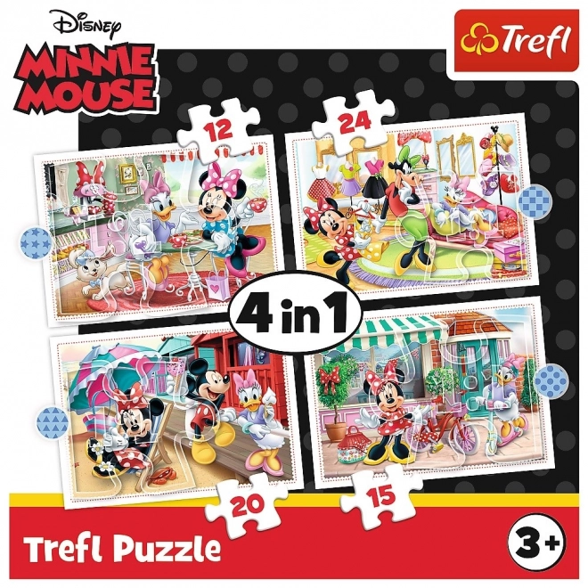 Puzzle 4 in 1 con Minnie e amici