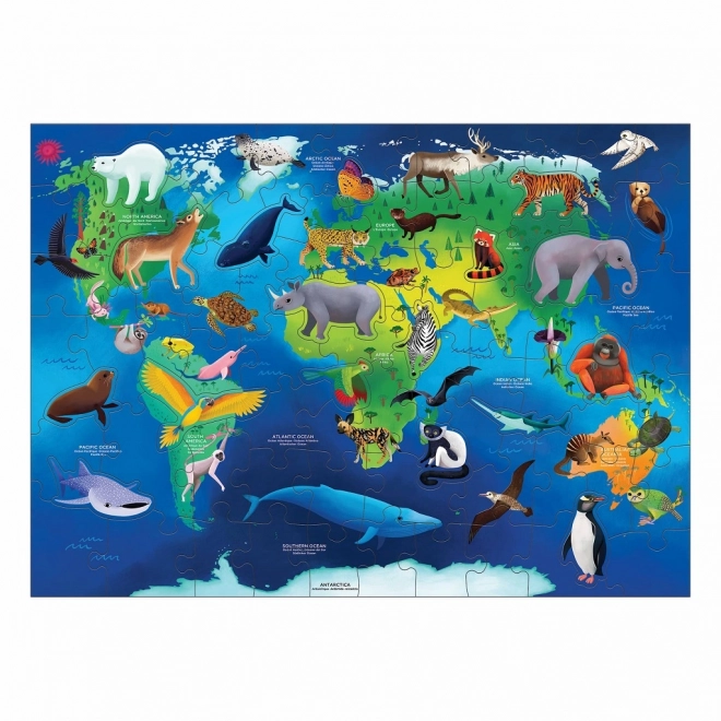 Puzzle specie animali in via di estinzione del mondo 80 pezzi