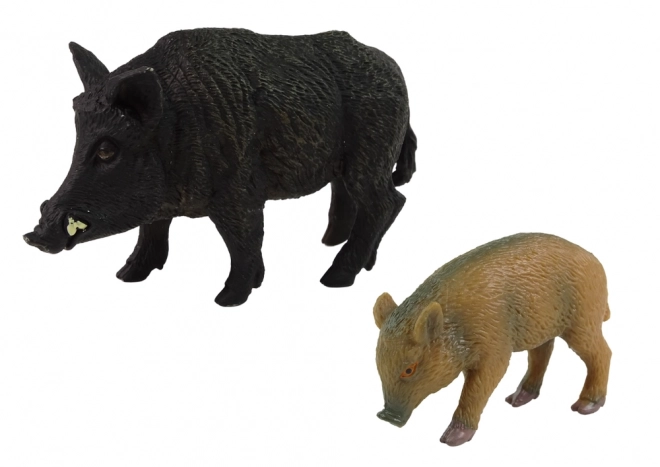 Set di Due Figurine di Cinghiale e Cucciolo - Animali del Bosco