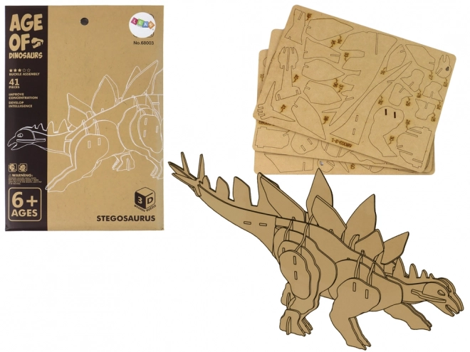 Puzzle di legno 3D Stegosauro educativo