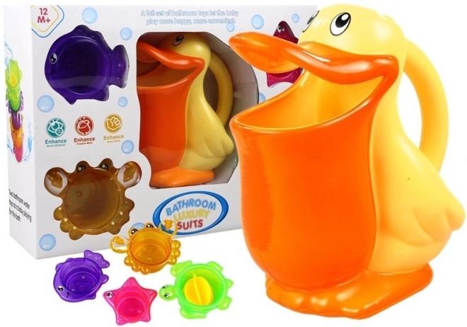 Giocattolo da Bagno Pellicano con Formine Animali