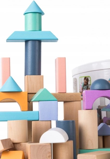 Blocchi di legno per bambini con contenitore Ecotoys