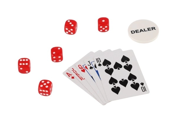 Set Poker 300 Pezzi con Carte e Dadi in Valigetta di Alluminio