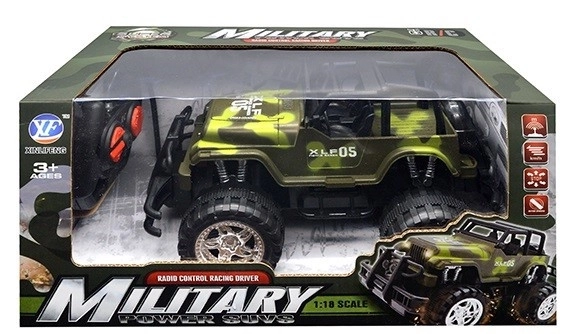 Jeep militare RC con telecomando e caricabatterie