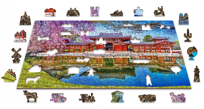 Puzzle in legno Tempio Byodo-in, Kyoto 2 in 1