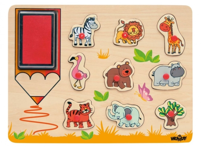 Set Timbri e Puzzle Safari 2 in 1