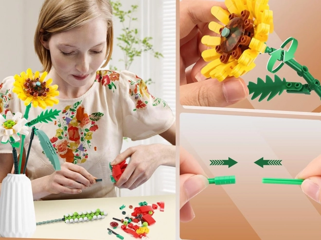 Blocchi di Costruzione Creativa Bouquet di Fiori Colorati