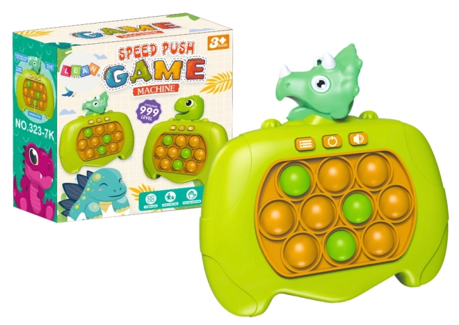 Gioco di abilità Pop-It console dinosauro verde