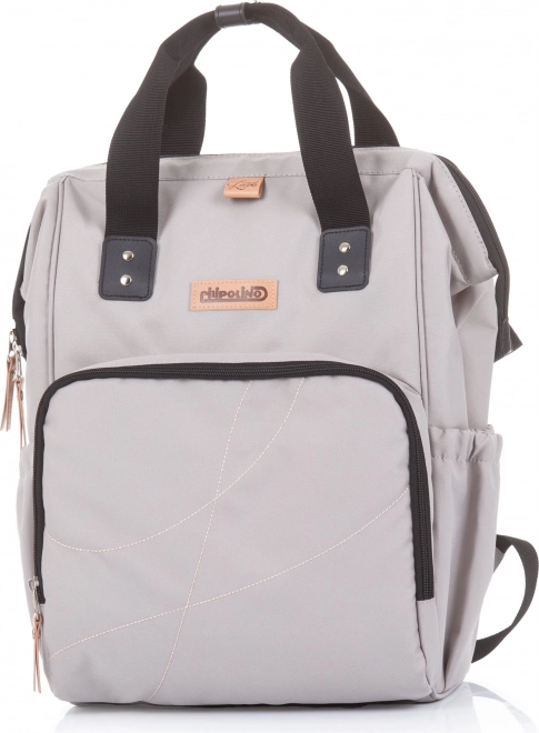 Borsa zaino fasciatoio in pelle nera – Sabbia
