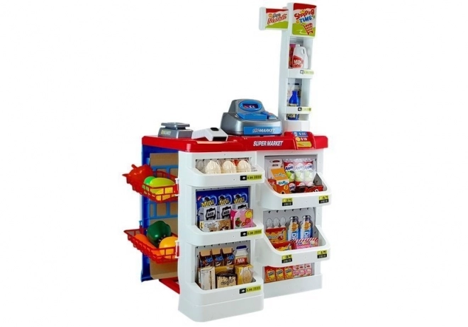 Mercato Giocattolo con Carrello e Cassa