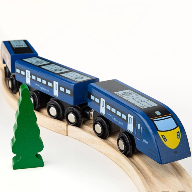 Treno ad alta velocità Bigjigs Rail blu