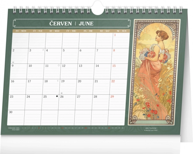 Calendario da tavolo Alfons Mucha 2025