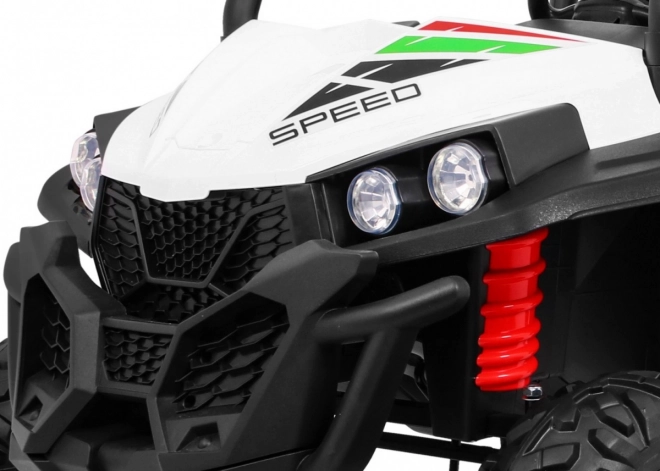 Buggy fuoristrada per bambini Grand Lift Bianca + trazione 4x4 + telecomando + portabagagli + radio MP3 + LED
