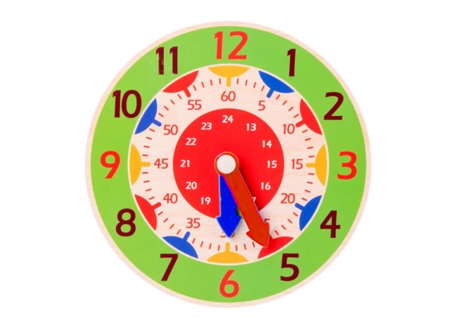 Orologio educativo in legno verde