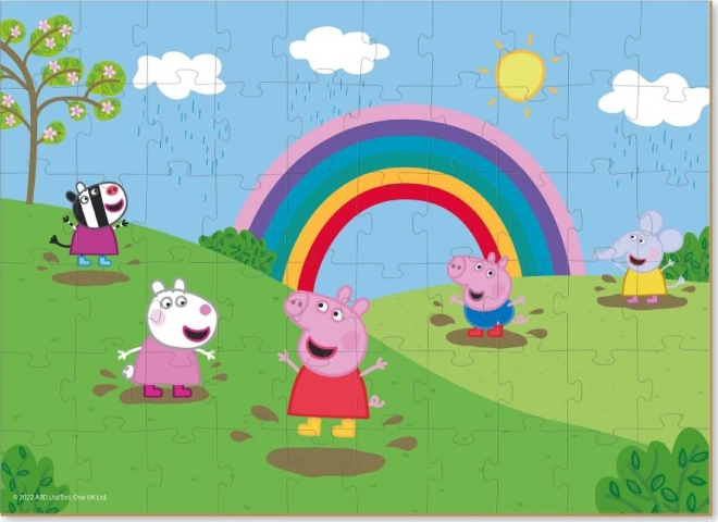 Puzzle DODO Peppa Pig: Giochi Arcobaleno 60 Pezzi