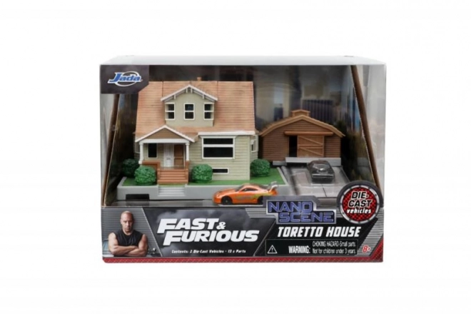 Nanodiorama casa di Dominic con auto dal film Fast & Furious